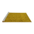 thumbnail image 2 of Ahgly Company Machine Washable Indoor Round Oriental Yellow Industrial Area Rugs, 4' Round, 2 of 4