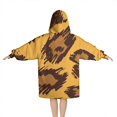 thumbnail image 2 of Yellow and Brown Of Leopard Print Blanket Hoodies for Kids 6-13YR Oversize Wearable Blanket Hoodies for Boys Girls Teens, 2 of 7