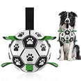 thumbnail image 1 of Juguetes para perros Balón de fútbol con correas, juguetes interactivos para perros para tira y afloja, pelotas duraderas para perros Copa del Mundo para perros pequeños y medianos (6 pulgad, 1 of 5