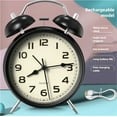 thumbnail image 1 of Silent Non-Ticking Analog Quartz 4 Inches Battery Operated Twin Bell Loud Alarm Clock with Backlight for Bedroom, 1 of 6