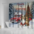 thumbnail image 4 of Santa is Coming Shetland Sheepdog Merry Christmas Xmas Noel Truck Tree Shower Curtain Sheltie Dog Lover Gifts Waterproof Bathroom Bathtub Curtain - 02023, 4 of 5