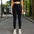thumbnail image 2 of High Waist Seamless Leggings with Full-Length Compression Fit - Small, Black, 2 of 5