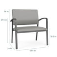 thumbnail image 4 of Newport Reception Waiting Room 18.5" Bariatric Chair / Black Steel / Black, 4 of 5