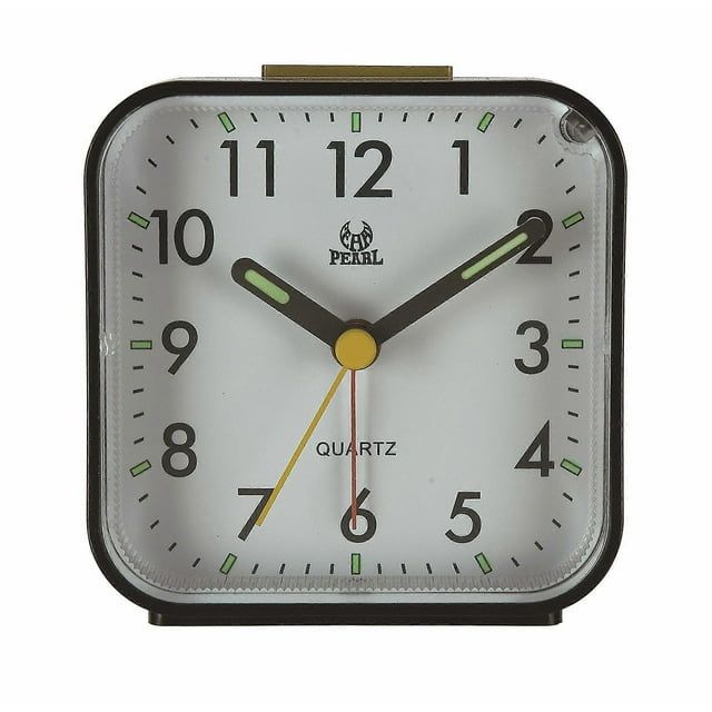 1pc Practical Alarm Clock,Creative Mini Bedside Alarm Clock-for Bedroom,Living Room,Kitchen,Black,8X4.2X8cm