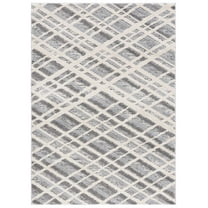SAFAVIEH Martha Stewart Lucia Shag Area Rug, Ivory Grey/Dark Grey, 8' x 10'