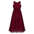 thumbnail image 2 of iEFiEL Big Girls Juniors Chiffon Wedding Bridesmaid Dress Tweens Empire Waist Party Flower Girl Dress Burgundy 16, 2 of 7
