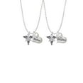 thumbnail image 2 of Delight Jewelry Silvertone Caduceus - PTA Mother & Daughter Heart Necklaces (Set of 2), 19"+2", 2 of 4