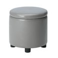 thumbnail image 2 of Designs4Comfort Pouf de Rangement Rond d'Appoint en Similicuir Gris, 2 of 10