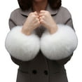 thumbnail image 5 of Tnobhg 1 Pair Winter Wrist Cuff Sleeves Super Soft Faux Fur Elastic Solid Color Anti-slip Lightweight Washable Warm Cold Resistant Lady Wrist Accessories, 5 of 8