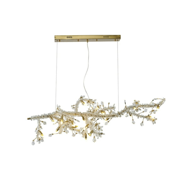 Design Living 20-Light L52'' Clear and Champagne Crystal Branch Chandelier