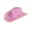 Pink, variant on Bright Colors Cowboy Hat Wide Brim Hemming Windproof Rope Halloween Holographic LED Light Jazz Hat Fashion Accessories