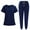 Hot Blue, variant on JGTDBPO Scrub Suit Set for Women Modern V-Neck Top & Tapered Leg Jogger Pants with Drawstring Medical Nursing Uni forms Set