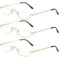 thumbnail image 1 of GFDYREE Half Reading Glasses Half Rim Metal Frame Glasses Spring Hinge Readers for Men and Women, 1 of 6