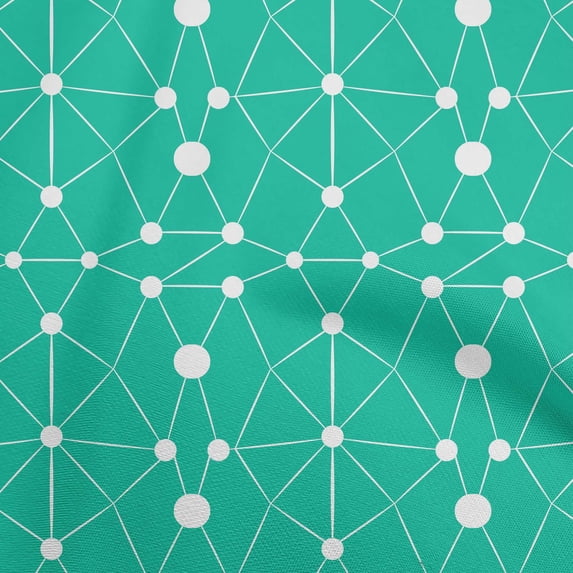 oneOone Cotton Poplin Sea Green Fabric Geometric Craft Projects Decor Fabric Printed By The Yard 56 Inch Wide