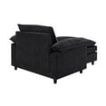 thumbnail image 2 of Accent Chair with Ottoman, Comfy Oversized Single Sofa, Deep Seat Lounge Chair, Upholstered Armchair for Living Room Bedroom Office Apartment (Black), 2 of 6