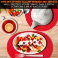 thumbnail image 4 of ORUYROP 3Pcs Trivets for Hot Dishes-Red Instant Pot Trivet for Hot Pans Kitchen Decor Pot Mat, Woven Trivet Rubber Feet Trivets for Kitchen Counter Protectors Heat Resistant Pads for Countert, 4 of 7