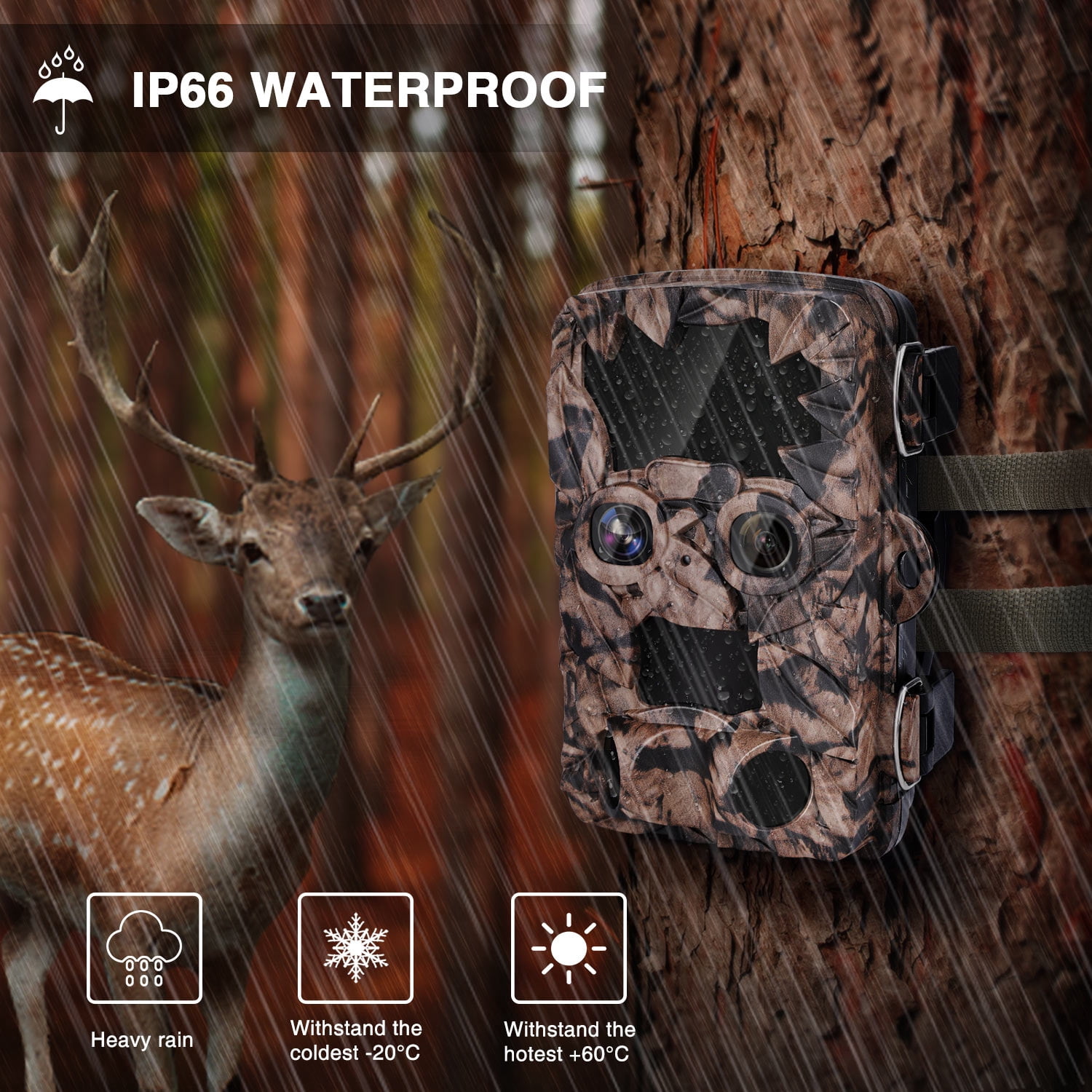 Trail Camera 4K Game Camera,WiFi Bluetooth Connection,Trail Cameras with Night Vison Motion Activated Waterproof for Wildlife Deer Outdoor Trigger Time