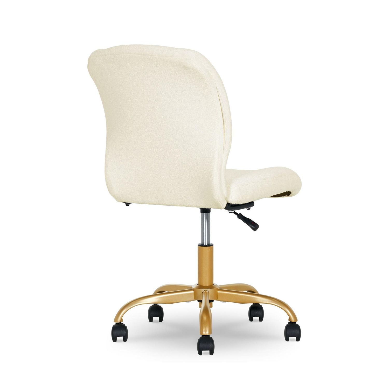 Mainstays Bouclé Armless Office Chair, Cream, Soft bouclé fabric