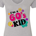 thumbnail image 4 of Inktastic I'm a 60's Kid 1960's Style Colorful Flowers Women's V-Neck T-Shirt, 4 of 5