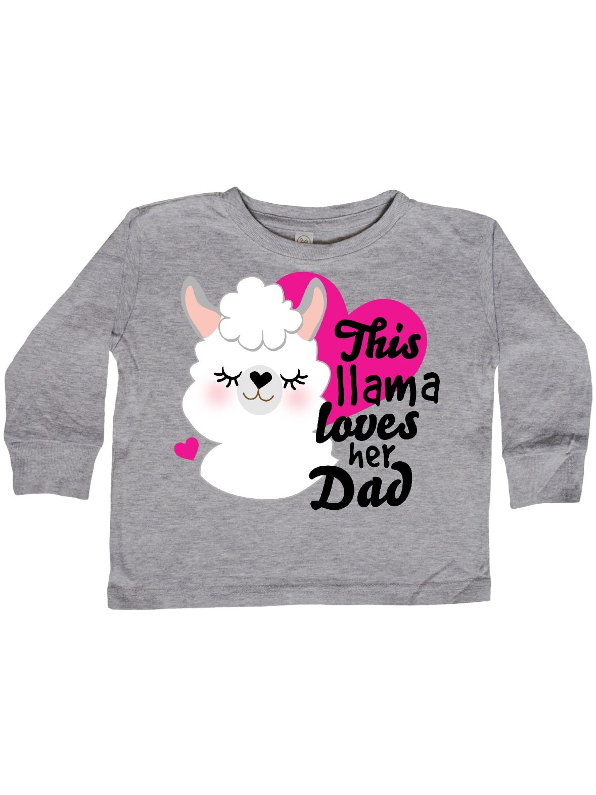 inktastic Valentines Day This Llama Loves Her Great Toddler Long Sleeve T-Shirt