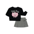 thumbnail image 5 of Hello Kitty Toddler Girls' Graphic Sweatshirt and Checkered Skirt Set, 2-Piece, Sizes 12M-5T, 5 of 7
