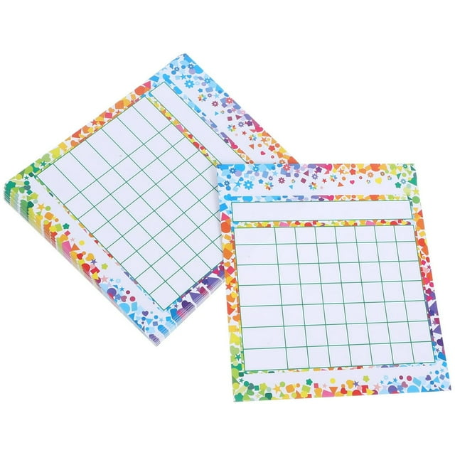 LEEYNEER 50 Sheets Incentive Card Classroom Incentives Reward Punch Cards Star Chart Child Pupils