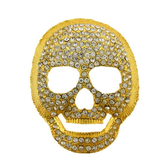 Skeleton Pirate Belt Buckle Unisex Halloween Party Costume Skull Diecut Gold Finished Style