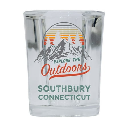 

Southbury Connecticut Explore the Outdoors Souvenir 2 Ounce Square Base Liquor Shot Glass 4-Pack
