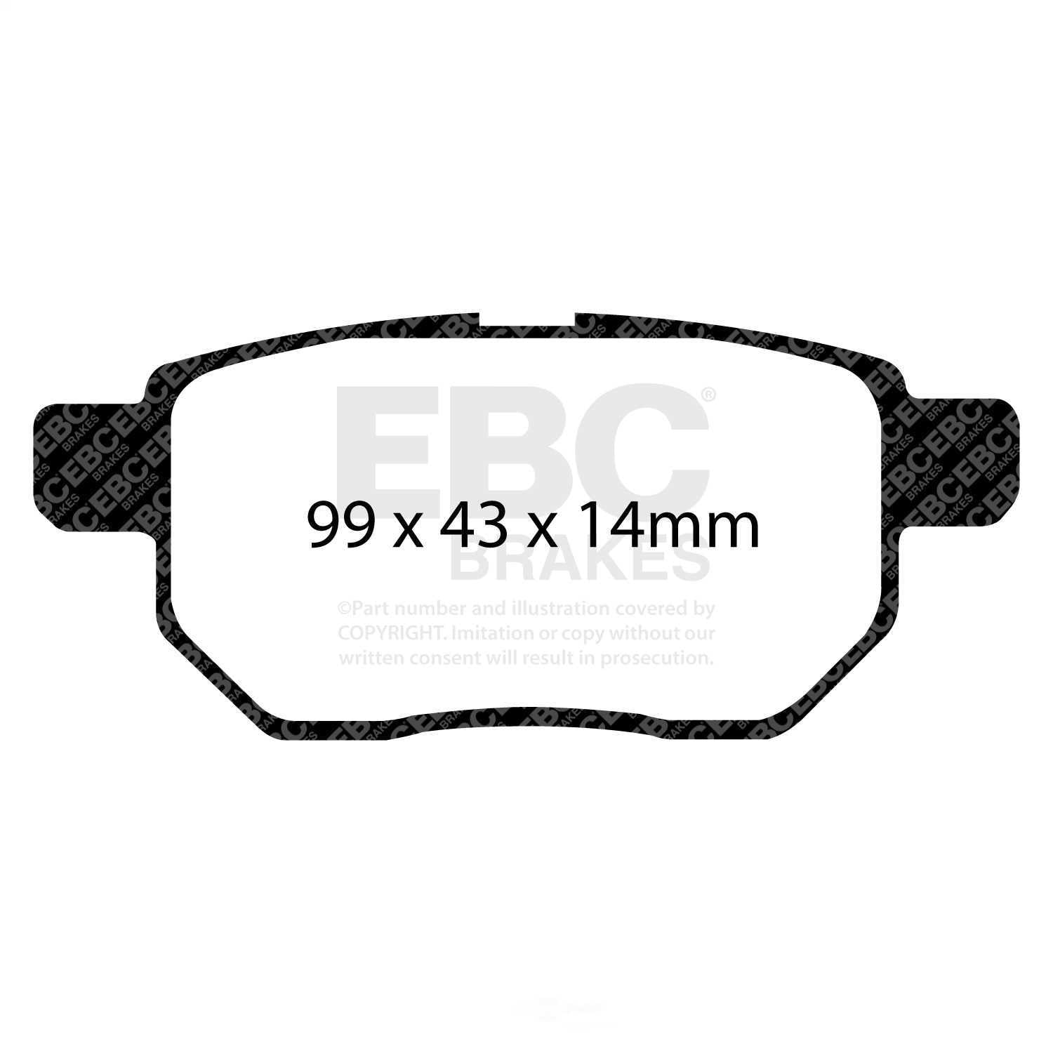 EBC Brakes Yellowstuff 4000 Series Street and Track Brake Pad Set Fits select: 2009-2022 TOYOTA COROLLA, 2010 TOYOTA PRIUS