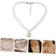 thumbnail image 2 of 1 Piece Double Layer Beaded Necklace with Pendant Delicate Women's Neck Jewelry Retro Clavicle Chain for Special Occasions, 2 of 5