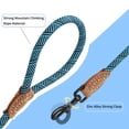 thumbnail image 3 of Mile High Life Rope Leash with Genuine Leather Connection, 6 FT/5 FT/4 FT, Heavy Duty Leash for Medium & Large Dogs (Turquoise Green, 60 Inch), 3 of 5