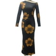thumbnail image 5 of Womens Long Sleeve Maxi Dress 2025 Fall Spring Fashion Floral Print Tight Fitted Party Club Cocktail Wedding Dresses, 5 of 5