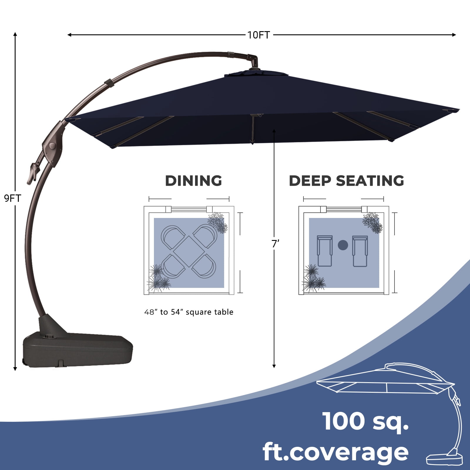 10x10 inch outdoor patio umbrella sale Outdoor Weather-resistant Umbrella| Solar LED