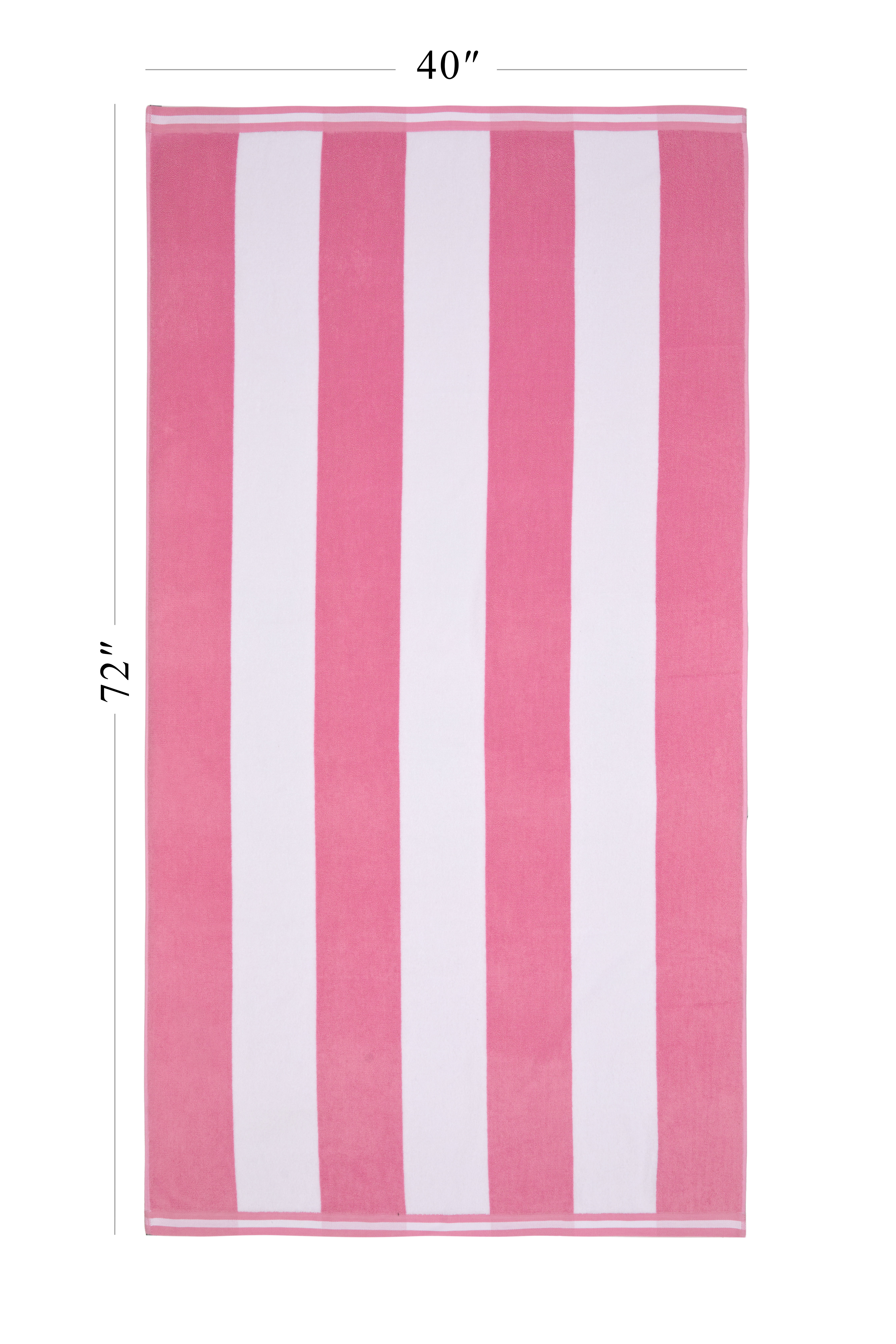 Ozdilek Cabana Beach Towel  40*72 - 500 GSM Turkish Cotton, 100% Cotton, Luxury, Quick Dry, Extra Large, Soft Absorbent, Fade-Resistant, Poolside, Oversized, Summer Towel (Pink Bliss)