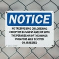thumbnail image 5 of (2 Pack) No Trespassing Or Loitering Except On Business OSHA Notice Sign 24 Inch X 18 Inch Plastic Sign, Weather Resistant, UV Protected for Workplace, Business, and Construction Site,, 5 of 8