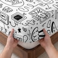 thumbnail image 3 of Twin Sze Fitted Sheet Set - Video Game 2 Piece Bedding Sets 16" Deep Pocket Fitted Sheet with 1 Pillowcase, Black White Game Controller Monochrome Brushed Microfiber Hotel Luxury Bed Sheets, 3 of 9