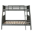 thumbnail image 6 of Powell Driscoll Kids Wood Twin over Full Bunk Bed with Built-in Ladder, Gray, 6 of 12