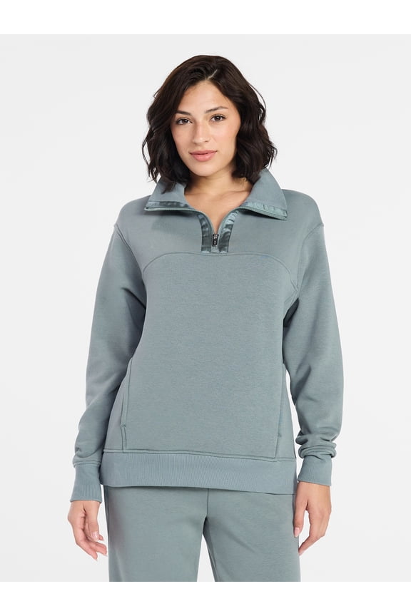 Women's and Women's Plus Fleece Quarter Zip Pullover, Sizes XS-4X