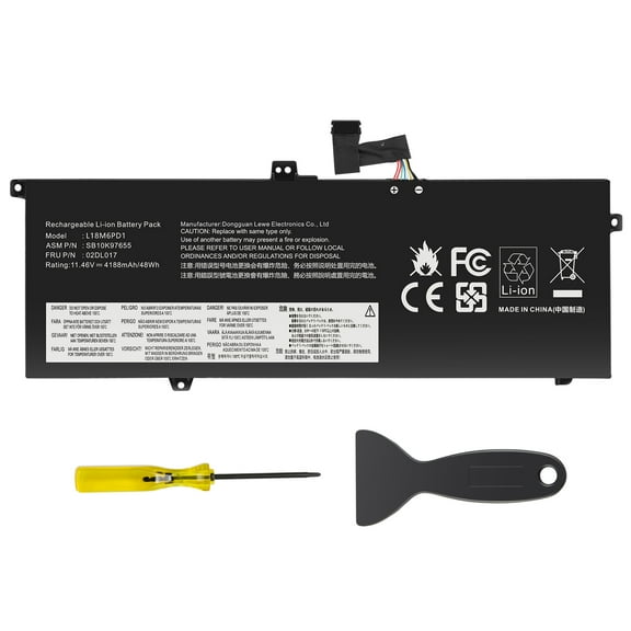 L18D6PD1 Laptop Battery for Lenovo ThinkPad X13 X390 X395 Series L18M6PD1 SB10K97655 02DL017 L18M6PD2 02DL018 L18C6PD1 SB10K97657 02DL019 02DL020