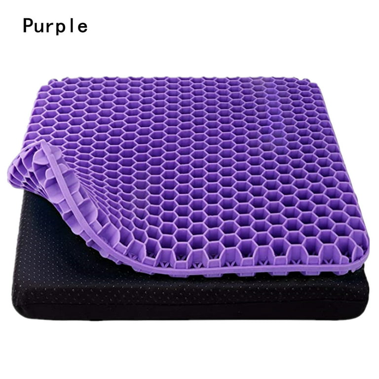 Seat Cushion, Gel Seat Cushion for Long Sitting, Purple Double Thick Seat  Cushion with Carry Handle, Gel Seat Cushion for Office Chair Car  Wheelchair