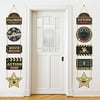 10 Pieces Hollywood Movie Theme Party Supplies Hanging Decorations, 1 Pair of Hollywood Movie Theme Black and Gold Hanging Sign Cards, Hollywood Movie Theme Party Banner