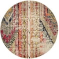 thumbnail image 4 of Safavieh Monaco Collection MNC222G Boho Chic Tribal Distressed Non-Shedding Dining Room Entryway Foyer Living Room Bedroom Area Rug, 5' x 5' Round, Light Grey / Multi, 4 of 5