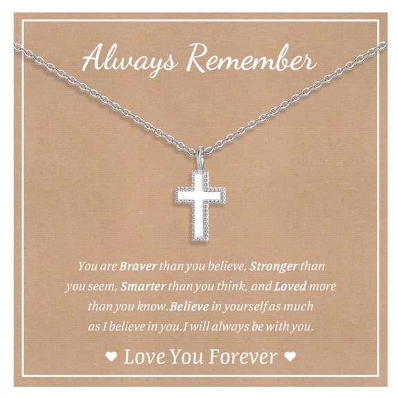 VNOX 925 Sterling Silver Cross Necklace for Women - Faith Cross Chain Necklaces Small Dainty Pendant Jewelry Gifts for Teenager, Easter First Communion Baptism Birthday