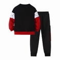 thumbnail image 3 of Fdqin Boys Sweatsuit 2 Pcs Sweatshirt Jogger Pants Set Kids Clothes Fall Winter Spring Pullover Outfits Red 13-14 Years, 3 of 9
