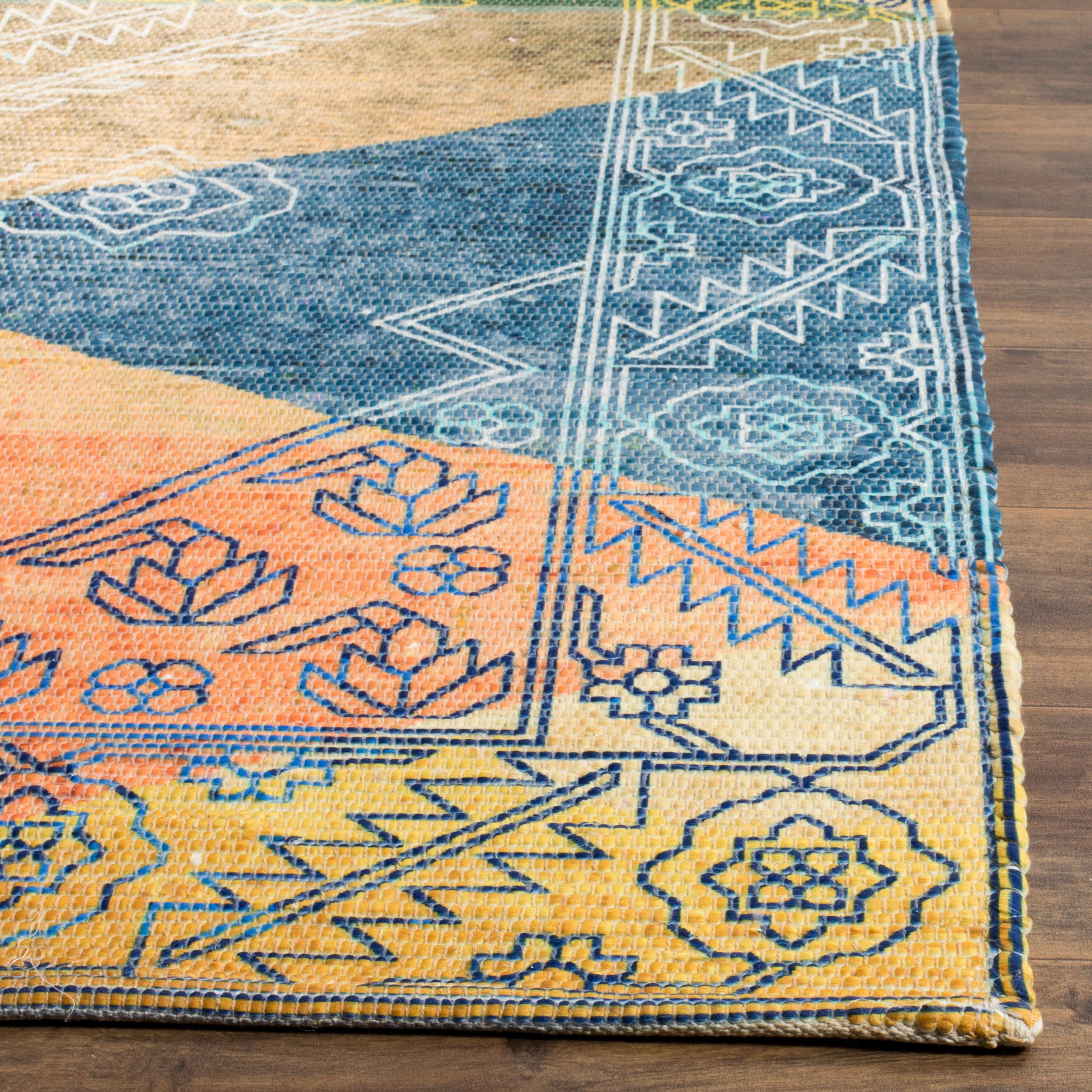 SAFAVIEH Saffron Claude Geometric Cotton Area Rug, Multi, 3' x 5'
