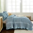 thumbnail image 4 of Juego de edredón WONGS BEDDING, azul, vintage, tamaño king, 3 piezas, 4 of 7