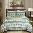 thumbnail image 2 of Chezmoi Collection Meadow 3-Piece Southwestern Cabin Lodge Comforter Set, Multicolor Pine Tree Fish Deer Explorer Mountain Printed Microfiber Bedding, Queen, 2 of 6
