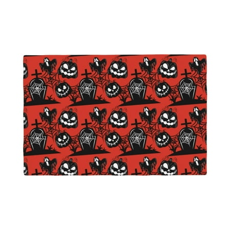 

Placemats Set of 4 halloween pumpkin print Place mats for Dining Table Indoor/Outdoor Cute Heat Resistant Washable Table Mats(18 x 12 )