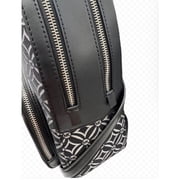 Michael Kors Womens Jaycee MD Zip Pocket Jacquard Backpack Bag Metallic Black Silver 35F4S8TB2J-001