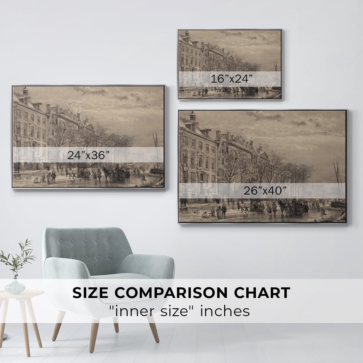Vintage Landscape-CCXXXIII By Wexford Home Framed in Silver Wood Gallery Wrapped Canvas 17 in. x 25 in.